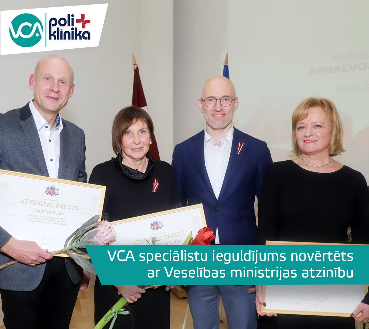 “Veselības centru apvienības” speciālistu ieguldījums novērtēts ar Veselības ministrijas a