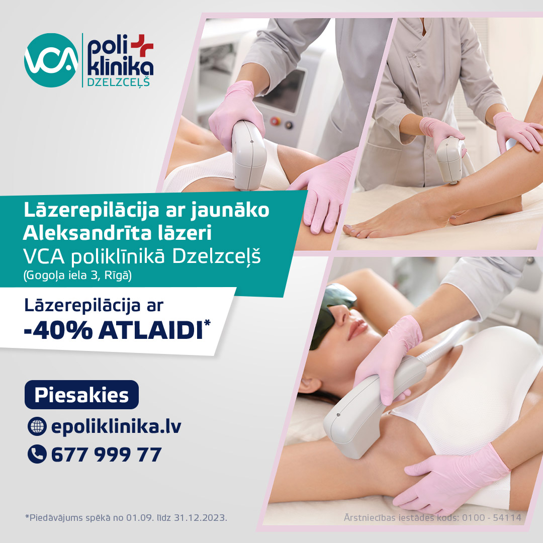 Īpašs piedāvājums lāzerepilācijai ar ALEKSANDRĪTA LĀZERU VCA poliklīnikā Dzelzceļš