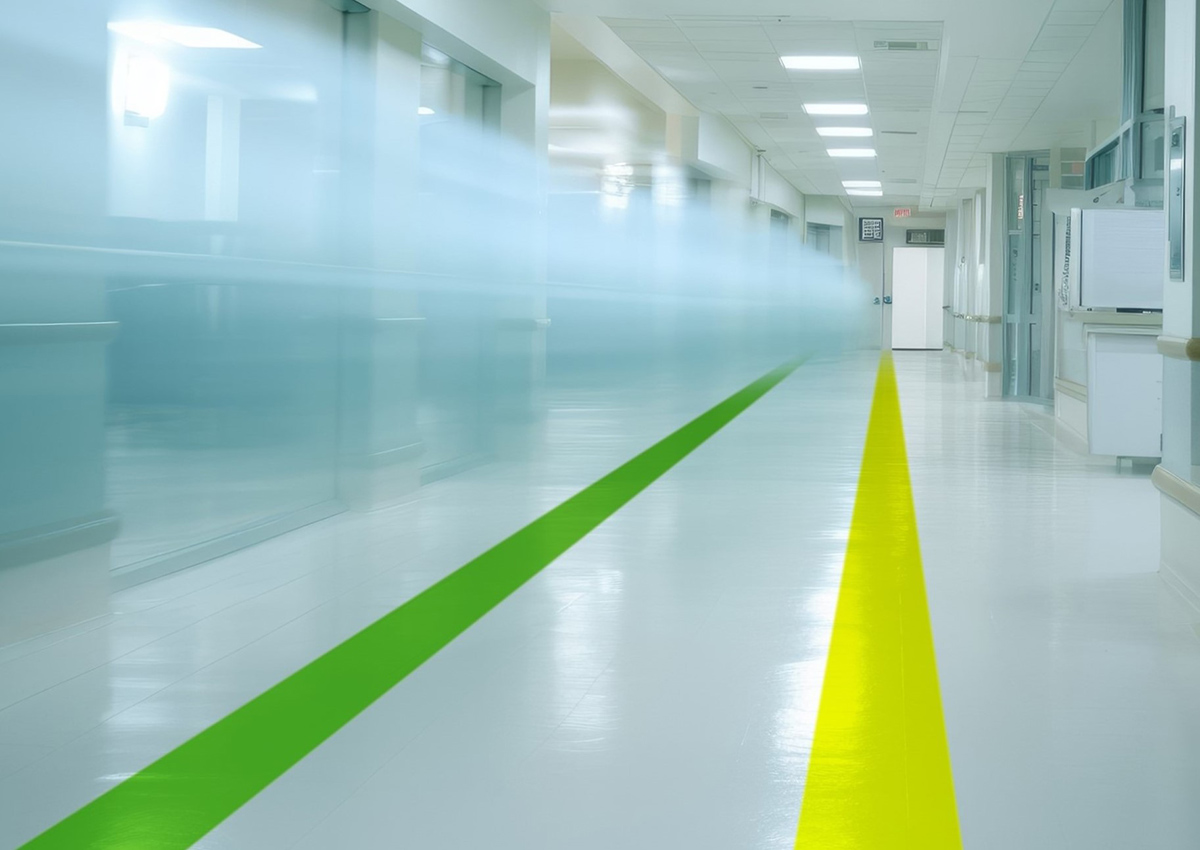 Zaļa un Dzeltena līnijas klīnikas koridorī