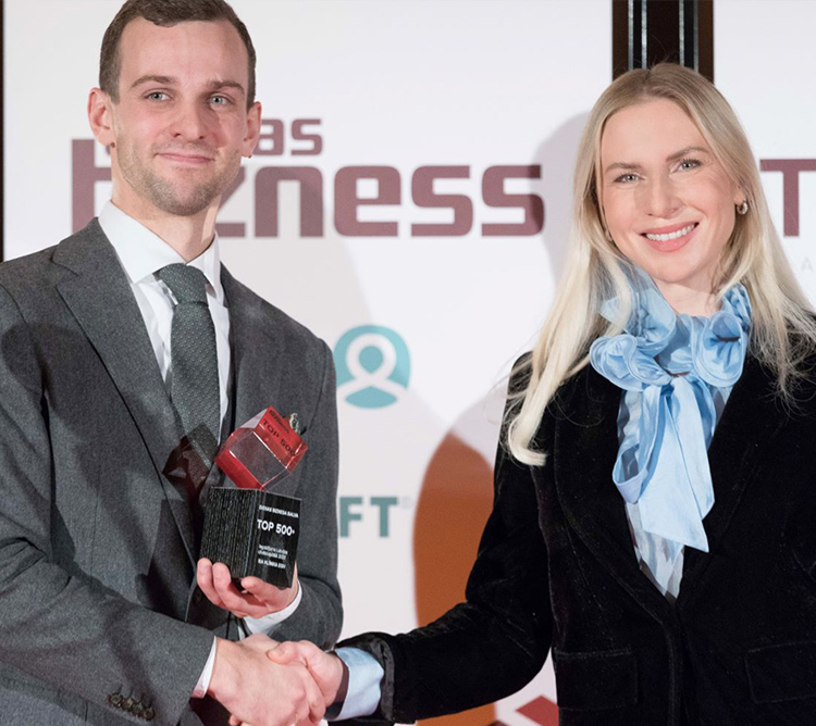 VCA reproduktīvās veselības klīnika “Klīnika EGV” saņem “TOP 500+” speciālbalvu par ieguld