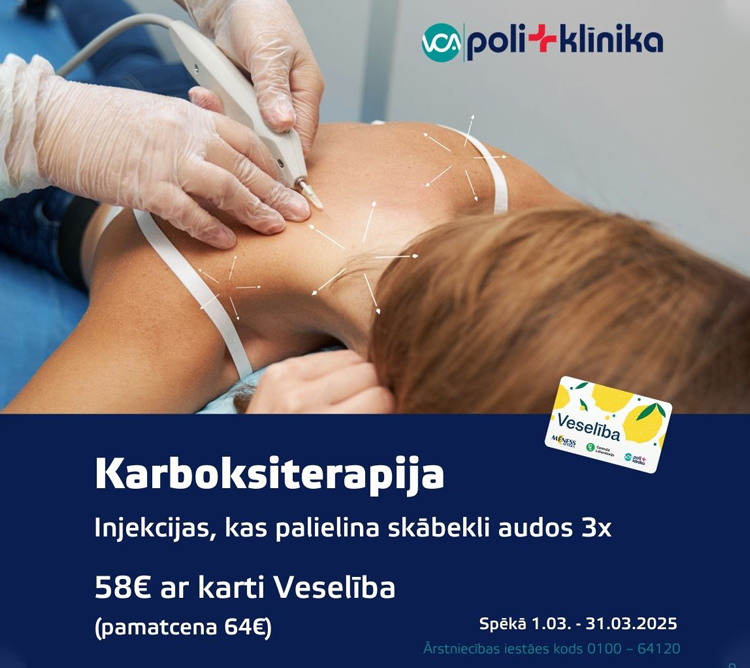 Karboksiterapija 3 ķermeņa zonām par īpašu cenu