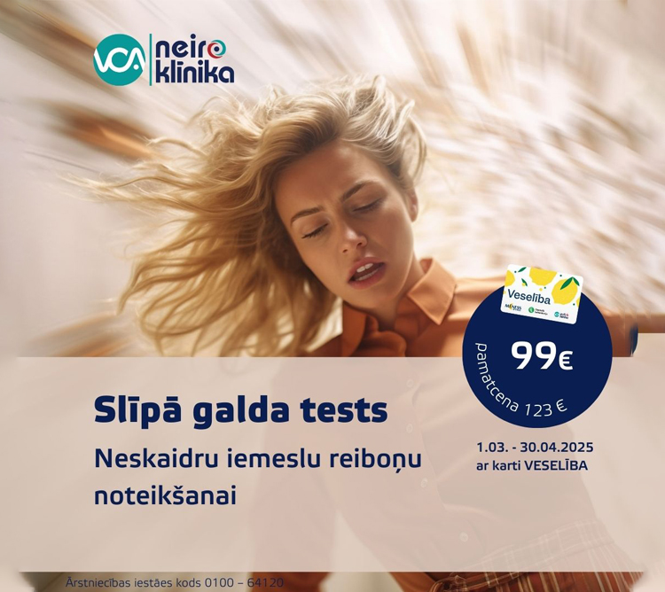 Slīpā galda tests ar karti VESELĪBA