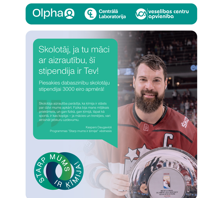 Aicinājums jaunajiem skolotājiem: Piesakies stipendijai “Starp mums ir ķīmija” – 3000 eiro